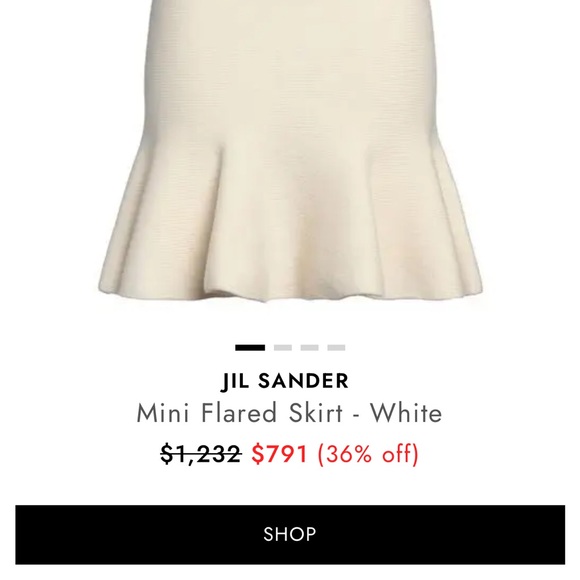 Jil Sander Cream mini flare Skirt - Picture 3 of 3